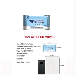 Hand Wipes - 75% Alcohol Sanitizing Wipes 10pcs