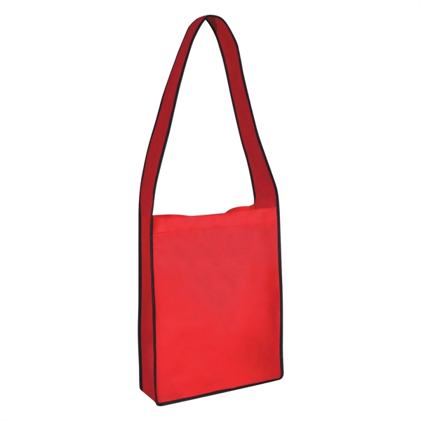 Non-Woven Messenger Tote Bag With Hook And Loop Closure - Image 4