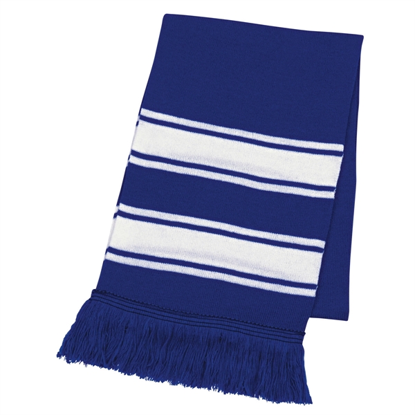 Two-Tone Knit Scarf With Fringe - Image 8