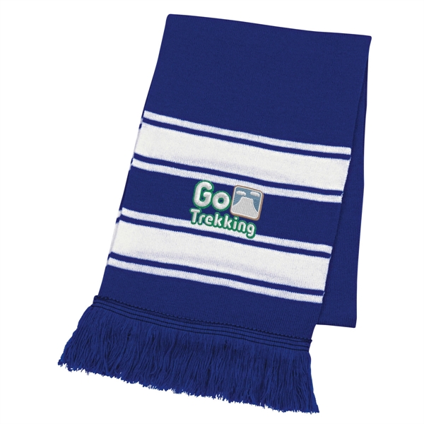 Two-Tone Knit Scarf With Fringe - Image 9