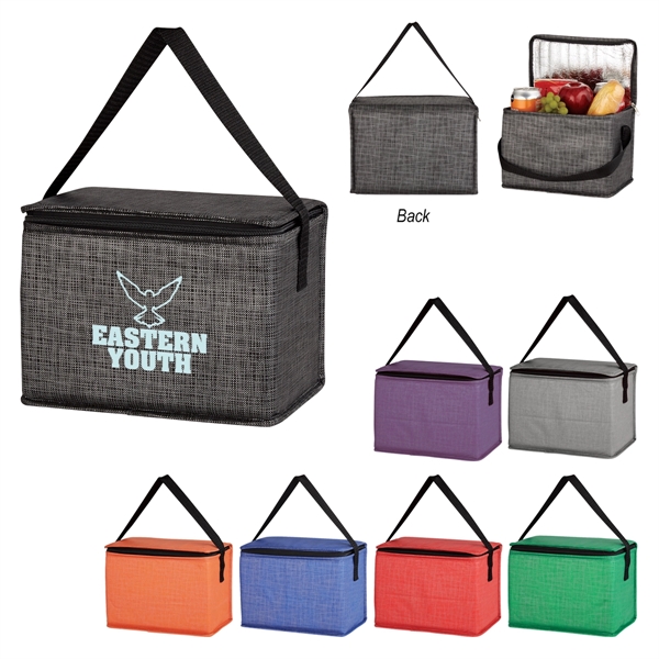Non-Woven Crosshatched Lunch Bag - Image 1