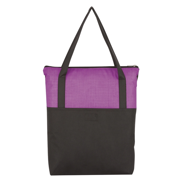 Crosshatch Non-Woven Zippered Tote Bag - Image 16