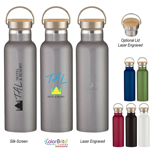 21 Oz. Liberty Stainless Steel Bottle With Wood Lid - Image 1
