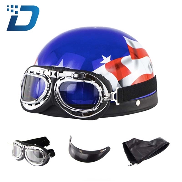 Motorcycle Helmet with U.S. Flag - Image 1