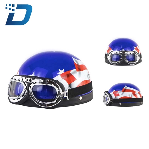 Motorcycle Helmet with U.S. Flag - Image 2