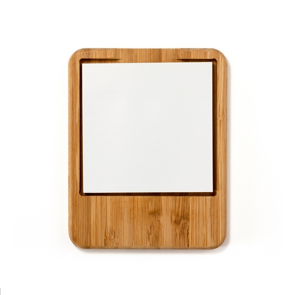 Bamboo Desk Note Holder w/ 3 x 3 Note Pad - Image 3