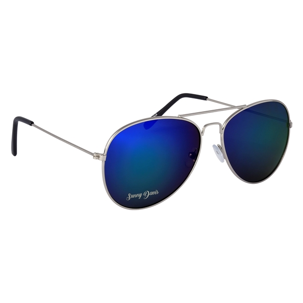 Color Mirrored Aviator Sunglasses - Image 13