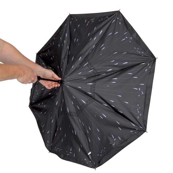 48" Arc Rain Drops Inversion Umbrella - Image 8