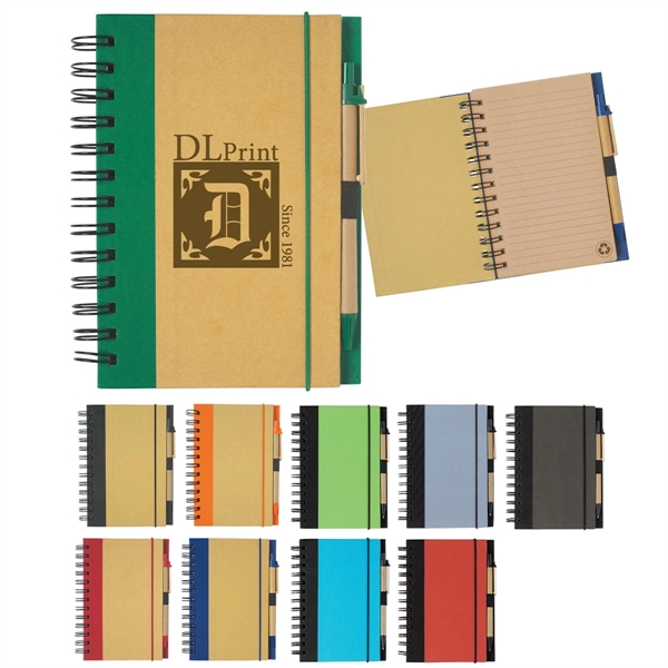 Eco-Inspired 5" x 7" Spiral Notebook & Pen - Image 14
