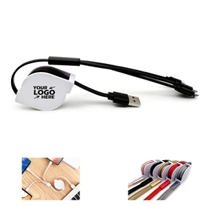 Multi Function 3 In 1 Retractable USB Cable