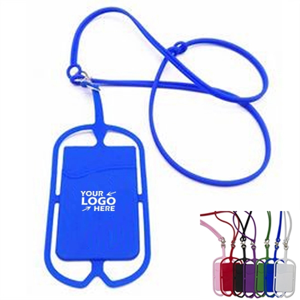 Silicone Phone Lanyard Holder With Card Slot