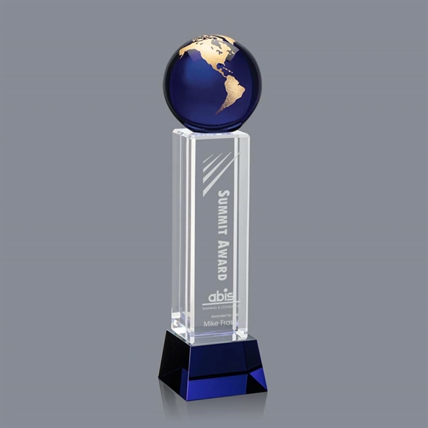 Luz Globe Award - Blue with Base - Image 2
