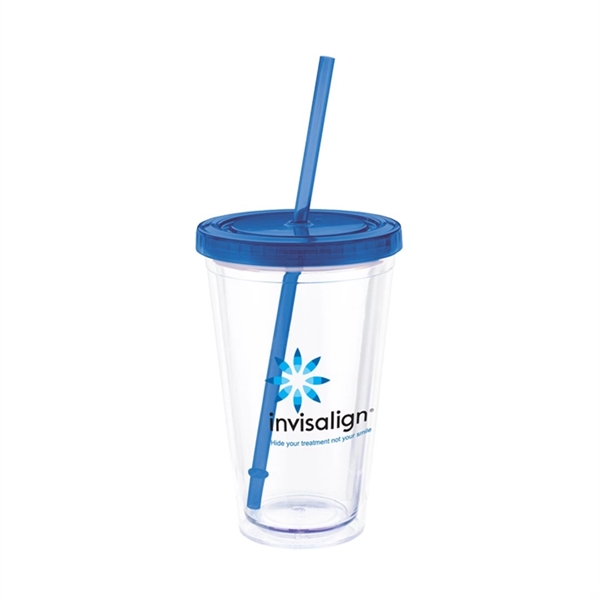 Colors Tumbler with Straw - 16oz - Image 2
