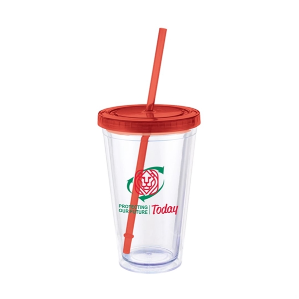 Colors Tumbler with Straw - 16oz - Image 4