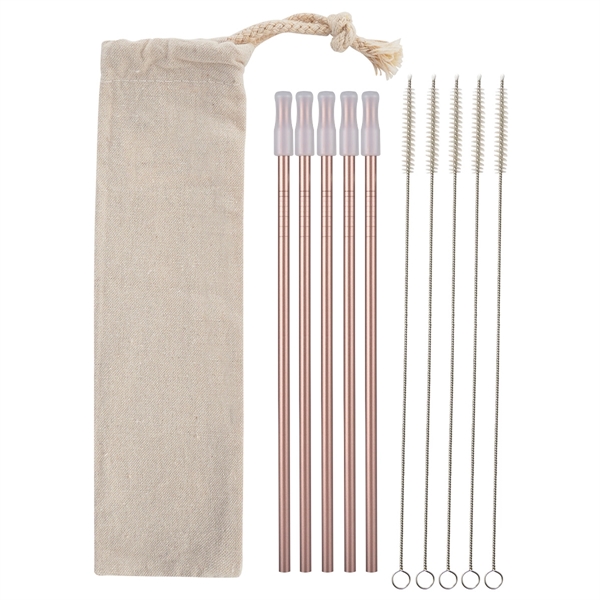 5- Pack Park Avenue Stainless Straw Kit with Cotton Pouch - Image 9