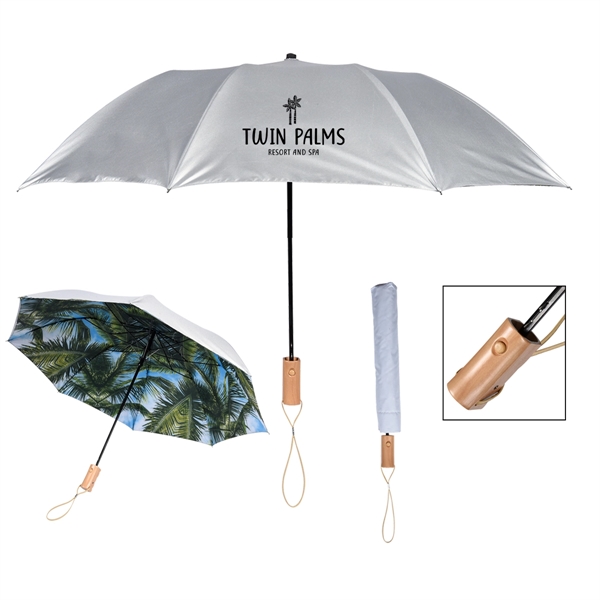 46" Arc Palm Bay Folding Umbrella - Image 1