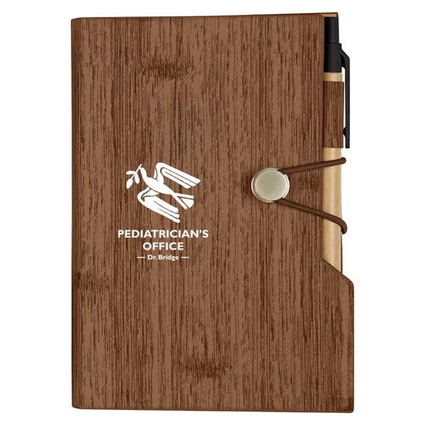 4" X 6" Woodgrain Look Notebook With Sticky Notes And Flags - Image 8