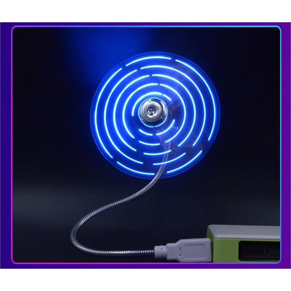 MINI Flexible LED USB Clock Fan - Image 1