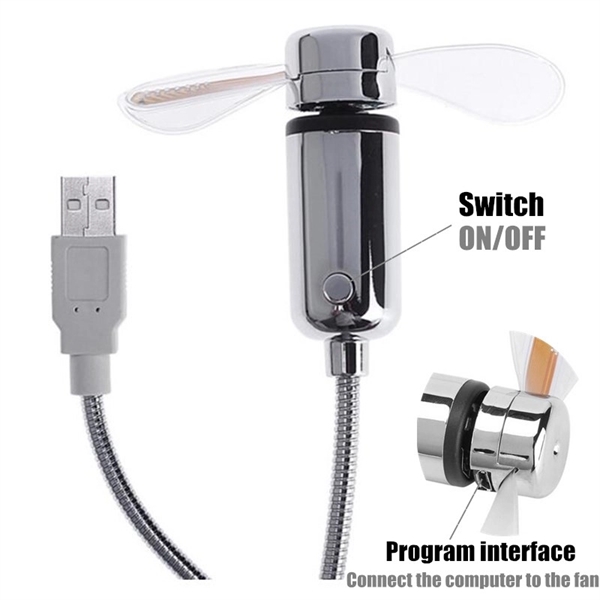 MINI Flexible LED USB Clock Fan - Image 5