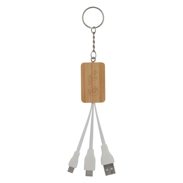 Bamboo 3-In-1 Charging Buddy Key Chain - Image 1