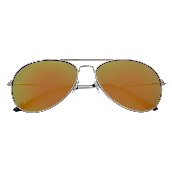 Color Mirrored Aviator Sunglasses - Image 14