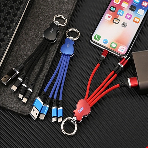 Guitar Shaped  Flashing 3 in 1 Charging Cable     - Image 2