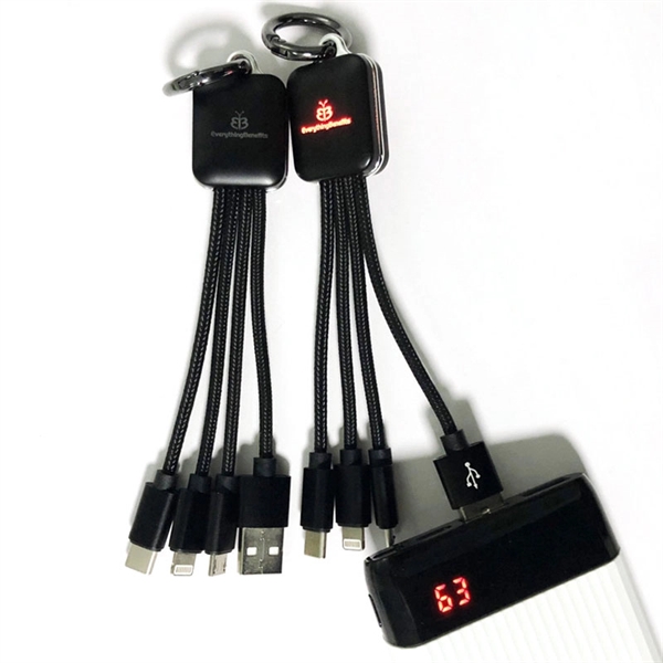 LED Flashing Logo 3 in 1 Charger Cable     - Image 1