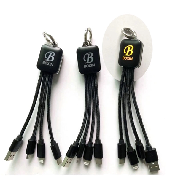 LED Flashing Logo 3 in 1 Charger Cable     - Image 2