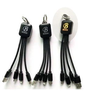 LED Flashing Logo 3 in 1 Charger Cable    