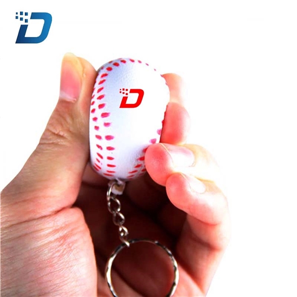 Baseball Stress Reliever Key Chain - Image 1