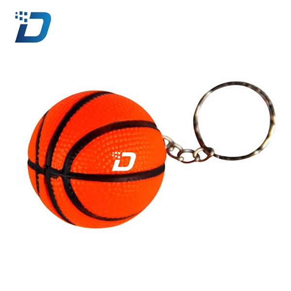 Basketball Stress Reliever Key Chain - Image 1