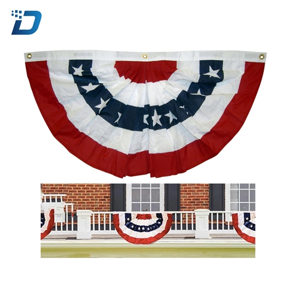 1.5x3 Feet USA Pleated Fan Flag - Image 1