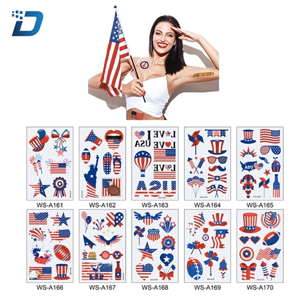 Fourth of July Decorations Temporary Tattoos - Image 1