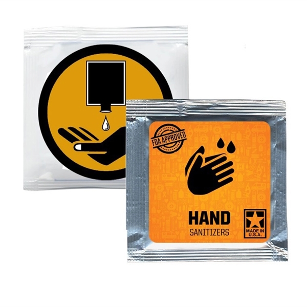 USA Made Hand Sanitizer Gel Pouch w/ Large Custom Imprint - Image 1