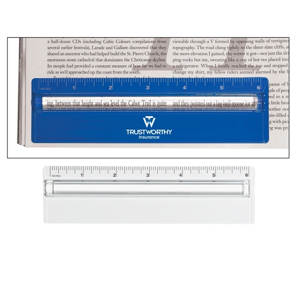 Plastic 6" Ruler With Magnifying Glass - Image 1