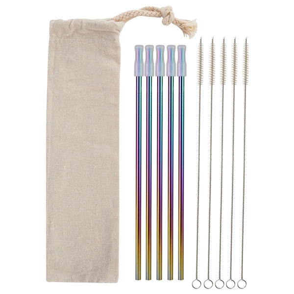 5- Pack Park Avenue Stainless Straw Kit with Cotton Pouch - Image 10