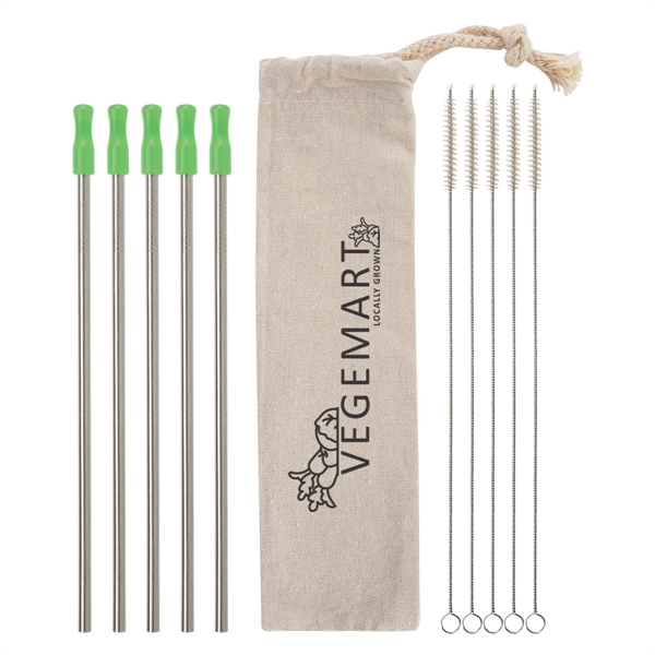 5-Pack Stainless Straw Kit with Cotton Pouch - Image 16