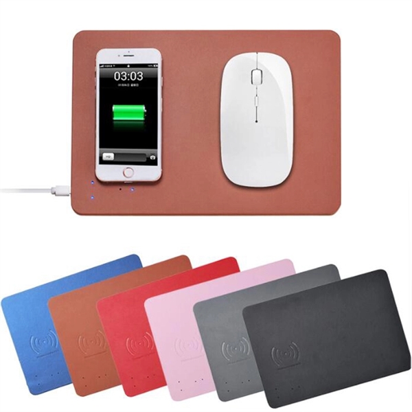Ultra-Slim PU Wireless Charging Mouse Pad - Image 1