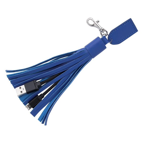 2-In-1 Charging Cables On Tassel Key Ring - Image 5