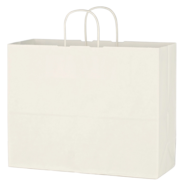Kraft Paper White Shopping Bag - 16" x 12-1/2" - Image 3