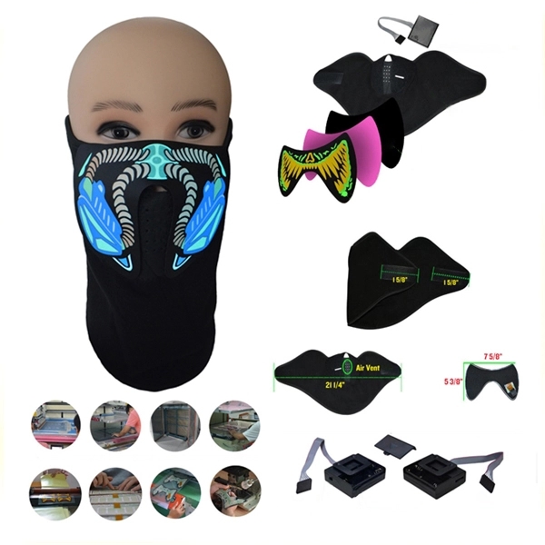 Halloween/Party Sound Control Fabric Light-up Mask - Image 1