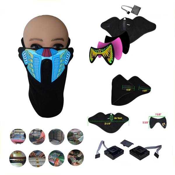 Halloween/Party Sound Control Fabric Light-up Mask - Image 1