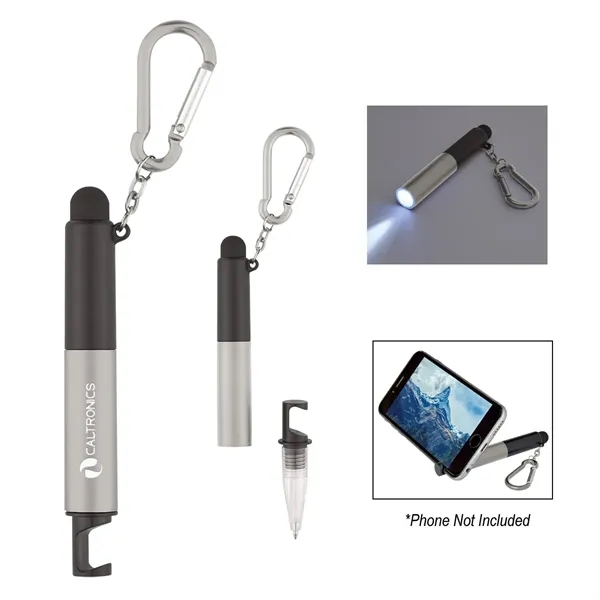 4-In-1 Light Up Stylus Pen With Carabiner - Image 2