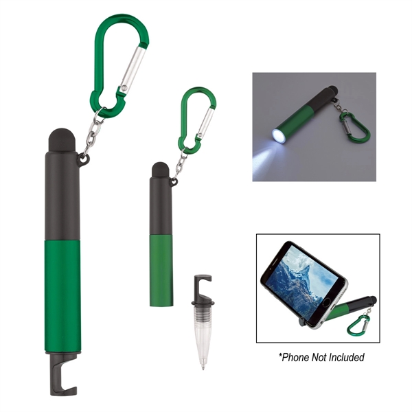 4-In-1 Light Up Stylus Pen With Carabiner - Image 10