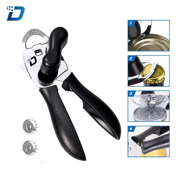 Stainless Steel Manual Can Bottle Opener with Smooth Edge - Image 1