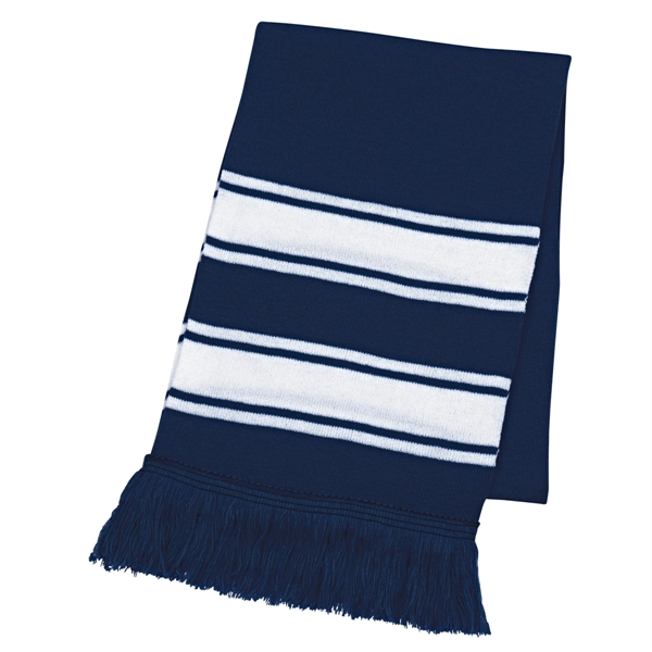 Two-Tone Knit Scarf With Fringe - Image 10