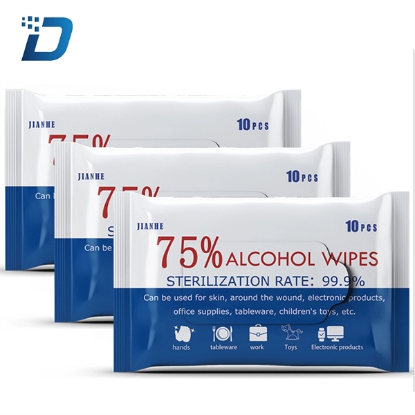 10 Sheets 75% Alcohol Sanitizing Wipes - Image 1