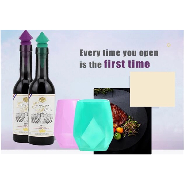 10oz Diamond Silicone Wine  Glass     - Image 3