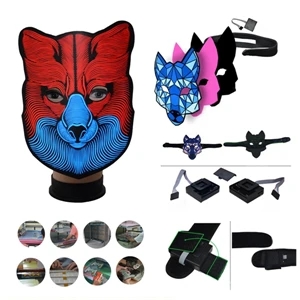 Halloween/Party Sound Control Plastic Light-up Mask