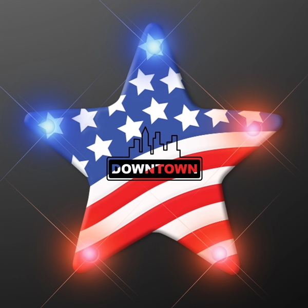 USA American Flag Star Flashing Pin - Image 1